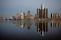 Detroit at Daybreak Panoramic November 2015 Royalty Free Stock Photo