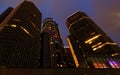 Detroit downtown waterfront skyscraper at night Royalty Free Stock Photo