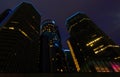 Detroit downtown waterfront skyscraper at night