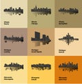 Detroit, Lansing, Grand Rapids, Duluth, Minneapolis, Saint Paul, Chicago, Peoria, Springfield (Set of 9 City)