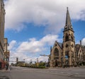 Detroit, MI - Oct 6 2019: Historic gothic church on woodward avenue in downtown Detroit Royalty Free Stock Photo