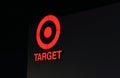 Close up image at night of the iconic Target Discount Store Sign.