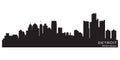 Detroit Michigan city skyline. Detailed vector silhouette Royalty Free Stock Photo