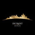 Detroit Michigan city skyline silhouette black background