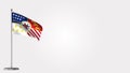 Detroit Michigan 3D waving flag illustration on flagpole. Royalty Free Stock Photo