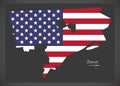 Detroit Michigan map with American national flag illustration Royalty Free Stock Photo