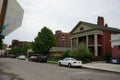 Detroit, Michigan, May 18, 2018: Abandoned and damaged single family home near downtown Detroit.