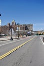 Vacant Streets in Downtown Detroit, Michigan at Mid-day as Coronavirus scare has Governor enact `Stay At Home Order`