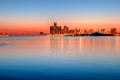 Detroit, Michigan Skyline at Night Royalty Free Stock Photo