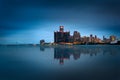 DETROIT SKYLINE by night and lights Royalty Free Stock Photo