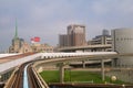 DETROIT, MICHIGAN, UNITED STATES - MAY 22nd, 2018: Riding the `Detroit People Mover` Tramway in Detroit Downtown. The