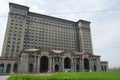 DETROIT, MICHIGAN, UNITED STATES - MAY 5th 2018: A view of the old Michigan Central Station building in Detroit which Royalty Free Stock Photo