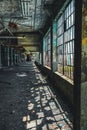 Detroit, Michigan, United States - October 18 2018: View of the abandoned Fisher Body Plant in Detroit. The Fisher Body Royalty Free Stock Photo