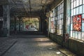 Detroit, Michigan, United States - October 18 2018: View of the abandoned Fisher Body Plant in Detroit. The Fisher Body Royalty Free Stock Photo