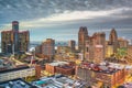 Detroit, Michigan, USA downtown skyline from above Royalty Free Stock Photo