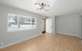 Detroit, Michigan -USA- February 6, 2023: Hardwood floor has been replaced during a home renovation