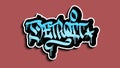 Detroit Michigan Usa Hand Lettering Graffiti Tag Style Sticker Design.