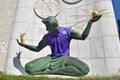 Spirit of Detroit Statue in Downtown Detroit Donning Detroit Youth Choirs Purple Vest and Bow Tie Royalty Free Stock Photo