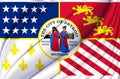 Detroit Michigan waving flag illustration. Royalty Free Stock Photo