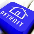 Detroit Real Estate Key Depicts Residential Buying In Colorado - 3d Illustration