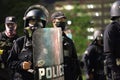 Detroit riot police officer at a protest