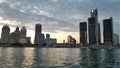 Detroit River City Skyline