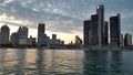 Detroit River City Skyline