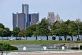 Detroit Skyline from Belle Isle Royalty Free Stock Photo