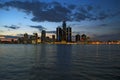 Detroit Skyline at Dusk April 2015