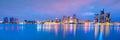 Detroit skyline in Michigan, USA at sunset Royalty Free Stock Photo