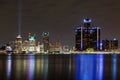 Detroit skyline, a view from Windsor, Ontario, Canada Royalty Free Stock Photo