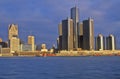 Detroit skyline at sunrise from Windsor, Canada