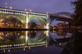 Detroit Superior Bridge, officially known as the Veterans Memorial Bridge over Cuyahoga River in Cleveland, Ohio, USA Royalty Free Stock Photo