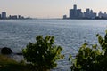 Detroit and Windsor\'s skyline Royalty Free Stock Photo