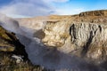 Dettifoss waterfall. Canyon