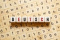 Deutsch - word concept on building blocks, text Royalty Free Stock Photo