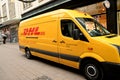 Deutsche Pot DHL group yellow delivery van in Copenhagen