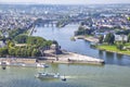 Deutsches Eck - monument at the confluence of rivers in Koblenz