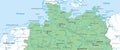 Germany - Map of Northern Germany high detailed