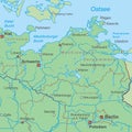 Germany - Map of Northern Germany high detailed