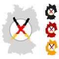 Deutschlandkarte mit Kreuz zur Bundestagswahl 2017. Eps10. Royalty Free Stock Photo