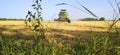 Deutz Fahr combine harvester in the field Royalty Free Stock Photo