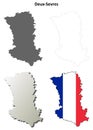 Deux-Sevres, Poitou-Charentes outline map set