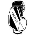 Golf Bag Clubs Czervik Caddy Shack Black Isolated Royalty Free Stock Photo