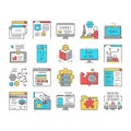 Dev Code Occupation Collection Icons Set Vector .