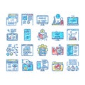 Dev Code Occupation set Icons hand drawn