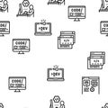 Dev Code Occupation Vector Seamless Pattern
