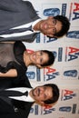 Dev Patel,Anil Kapoor,Freida Pinto Royalty Free Stock Photo