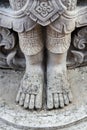 Deva carving statue ,The foot of graven image. Royalty Free Stock Photo