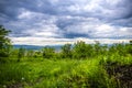 Landscape at the springtime with Deva citadel, Romania Royalty Free Stock Photo